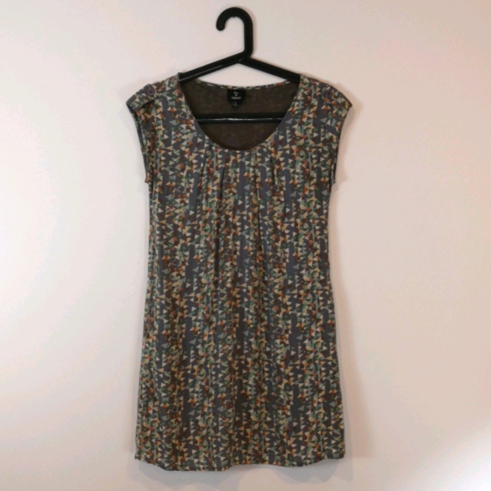 Modcloth Capsleeve Triangle Patterned Dress